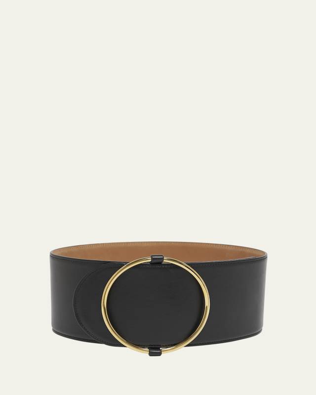Calfskin Wide Ring Belt